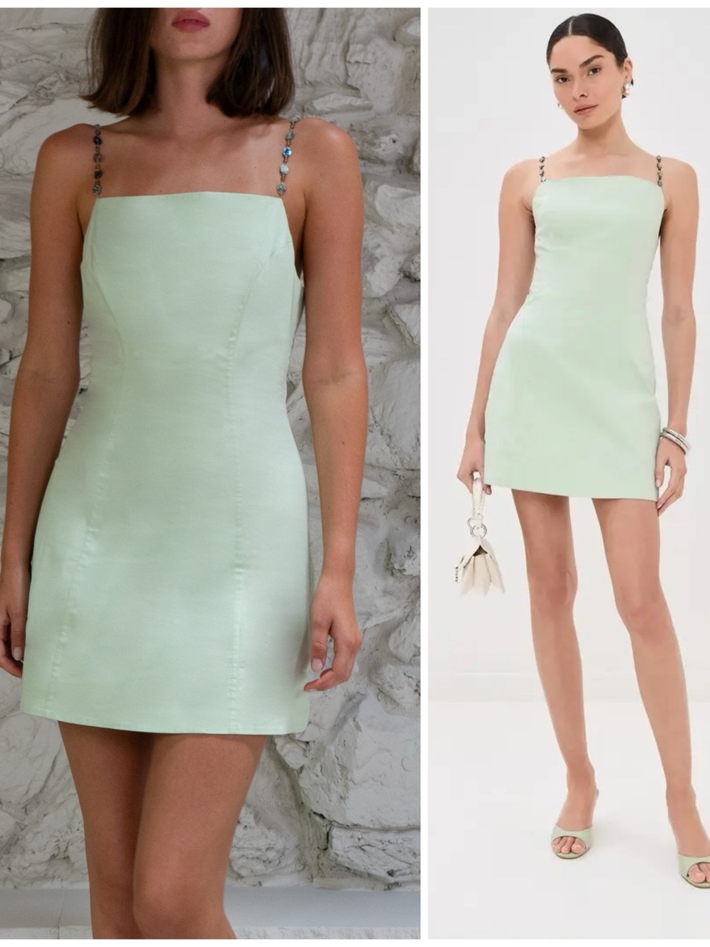 NEW Azeeza Kiara Mini Short Cotton Dress in Cool Mint Size Women’s XS